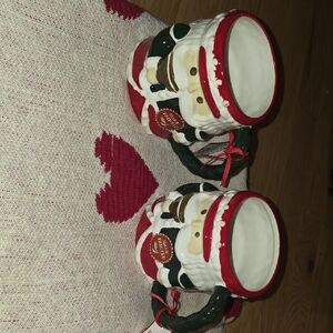 Set Of 2 Peppermint And Pibe Santa Nutcracker Mugs